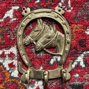 Vintage Brass Horse Wall Hook